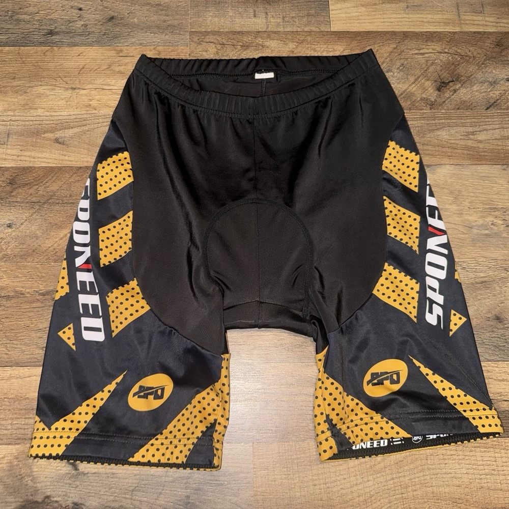 Sponeed Padded Cycling Shorts Black Gold US XL Road Bike